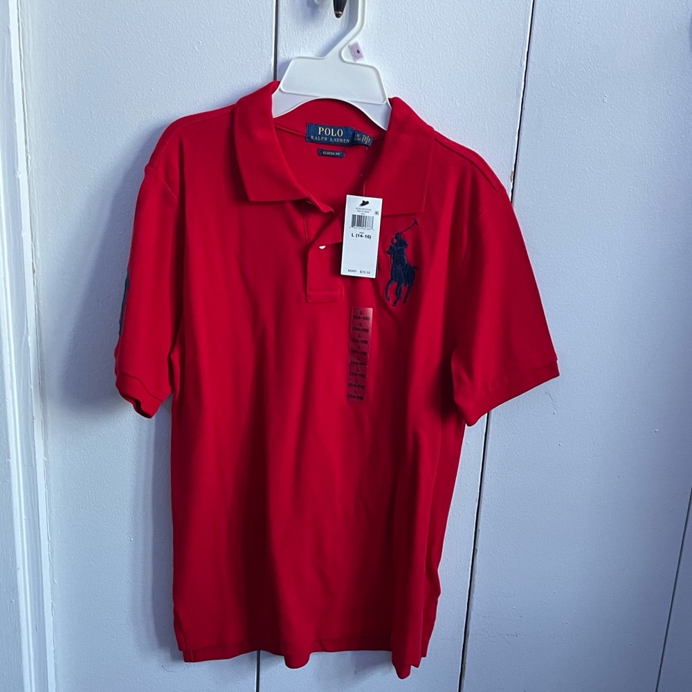 Red polo T shirt